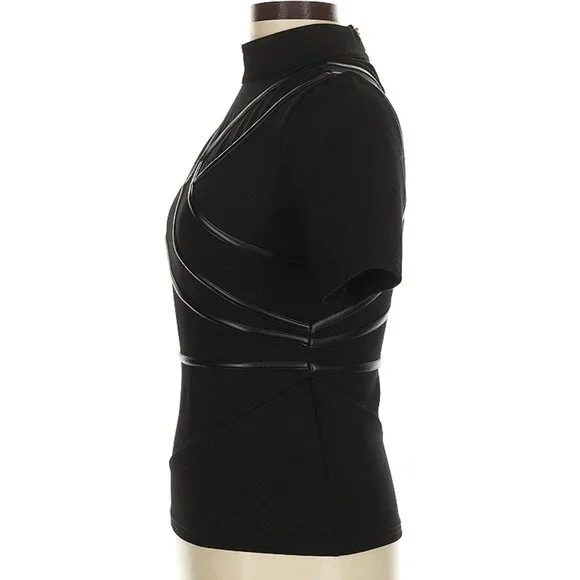 Karen Millen Black bodycon shirt, size 6 US - Picture 3 of 6